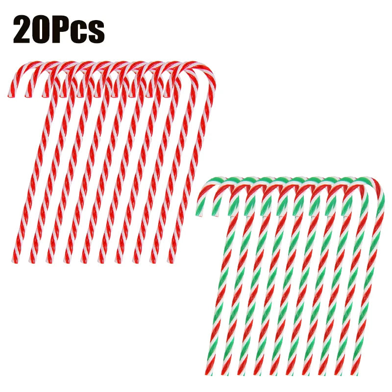 Acrylic Candy Cane Christmas Tree Ornaments | Xmas Pendants Christmas Tree Ornaments Babs 20pcs mix