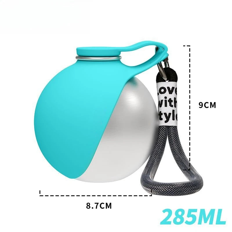 285ml Leak-Proof Dog Travel Water Bottle & Bowl | Stainless Steel Dog Travel Water Bottle Babs 304 Blue