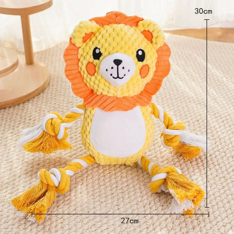 Pet Voice Plush Dog Toy – Squeaky Interactive Chew & Grind Doll Interactive Dog Toy Babs lion