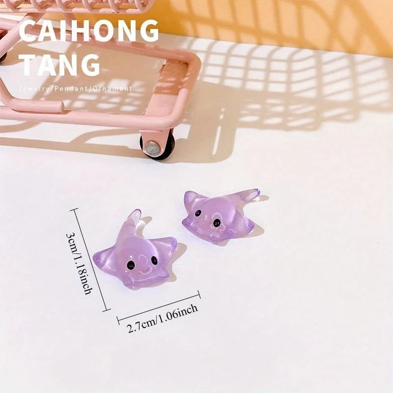 50Pcs Manta Ray Resin Charms – Colorful DIY Jewelry Pendants Resin Jewelry Charms Babs