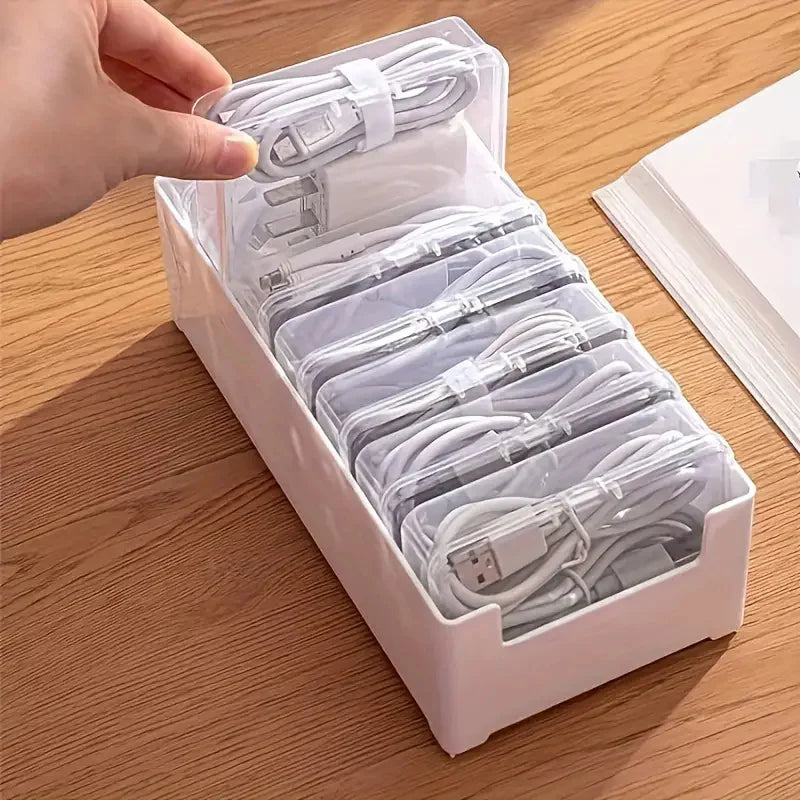 Cable Storage Box Organizer with Partitions | Desk & Office Cable Storage Organizer Babs