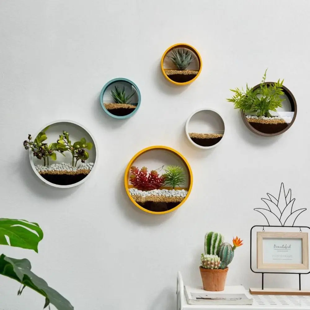 Wall-Mounted No-Drill Round Flower Pot | Hanging Planter Wall-Mounted Planter Babs