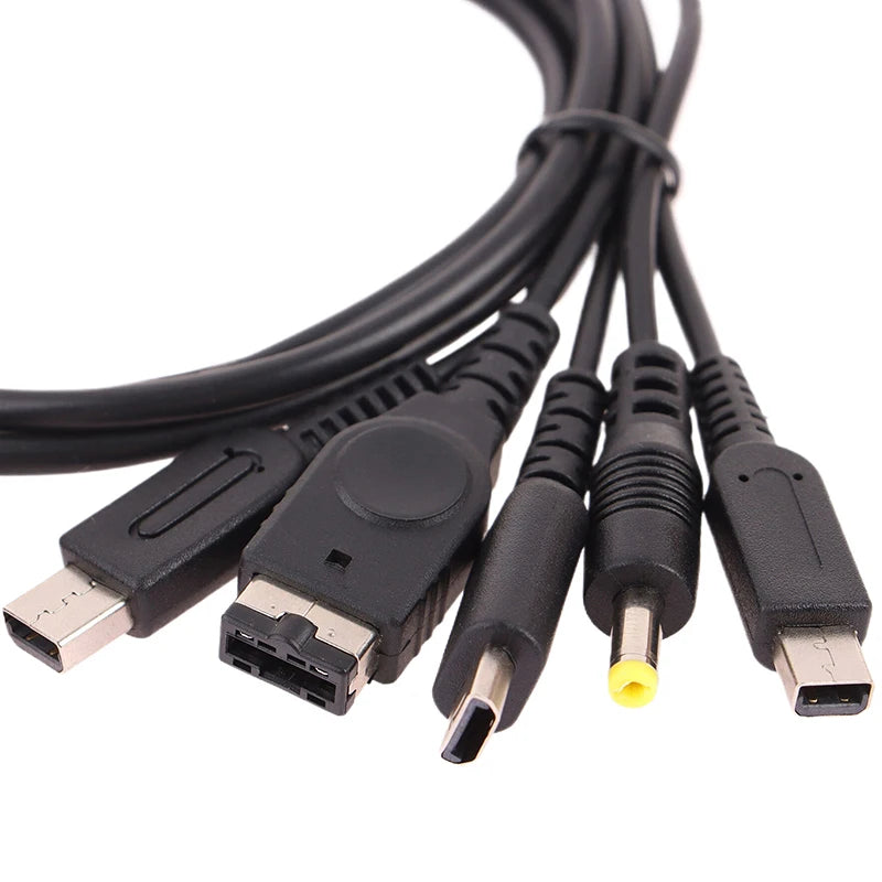 5-in-1 USB Charging Cable 1.2M for Nintendo 3DS DS Wii U GBA SP USB Charging Cable Babs