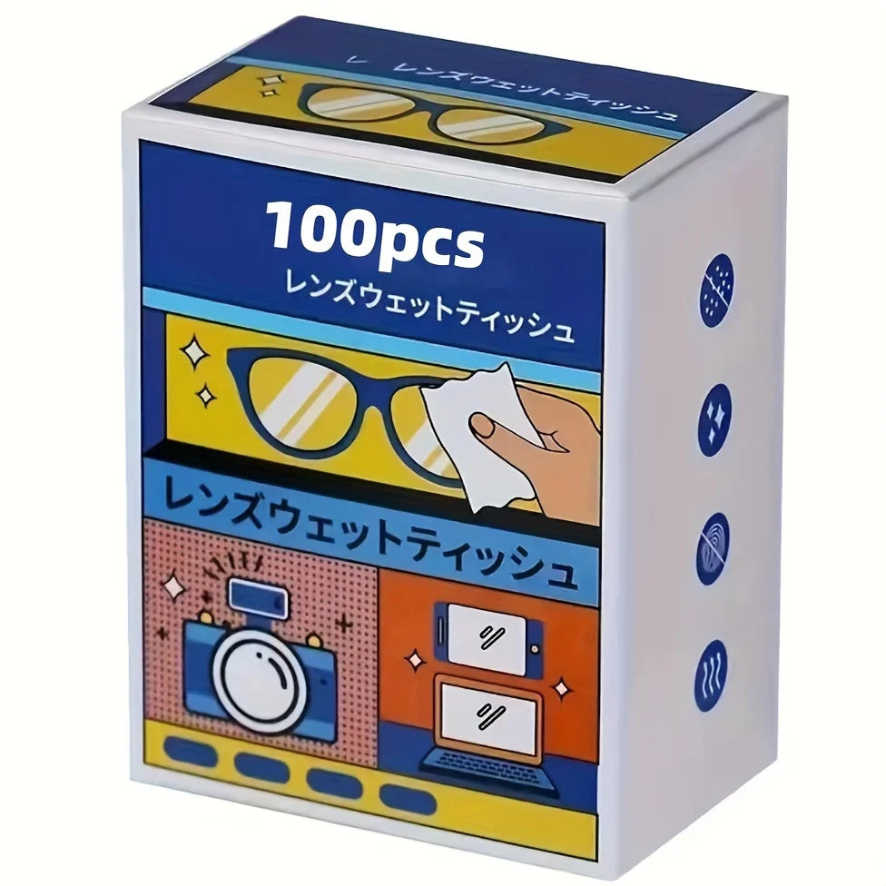 100-Pack Disposable Anti-Fog Lens Wipes – Glasses & Screens Lens Cleaning Wipes Babs 100pcs