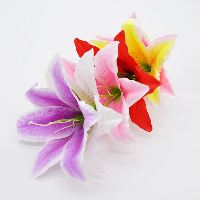10pcs Silk Lily Artificial Flower Heads 18cm – Wedding & DIY Décor Artificial Flower Heads Babs