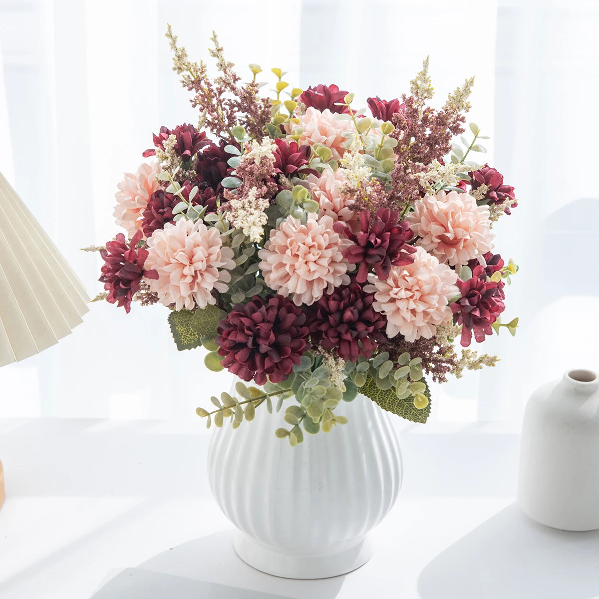 Artificial Silk Lavender Chrysanthemum Bouquet | Home Décor Artificial Flower Bouquet Babs