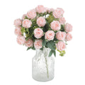 10-Head Silk Artificial Rose Bouquet for Home & Wedding Decor Artificial Flower Bouquet Babs Light Pink