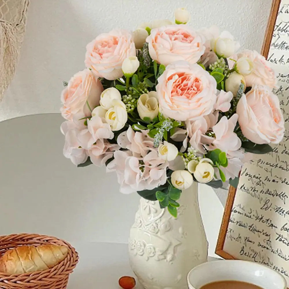 Silk Peony Hydrangea Artificial Flower Bouquet | Wedding Décor Artificial Flower Bouquet Babs