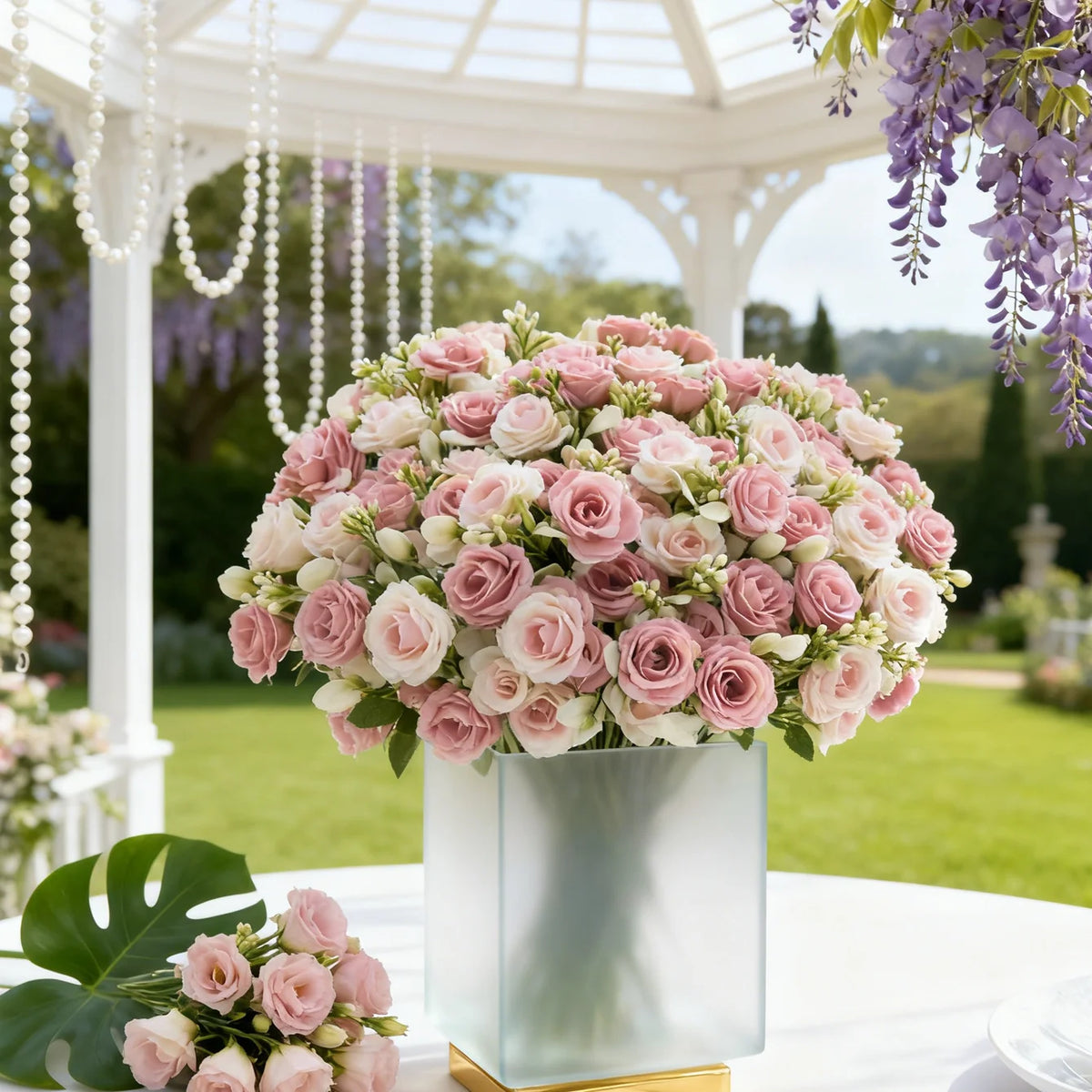 Multi-Head Silk Roses Artificial Flowers – Wedding & Home Décor Artificial Silk Flowers Babs
