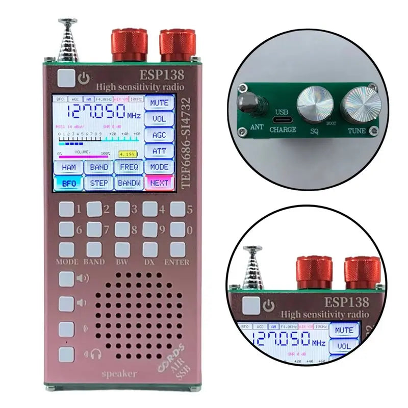 ESP138 Dual-Mode Full Band Handheld Radio Receiver FM SW SSB Handheld Radio Receiver Babs