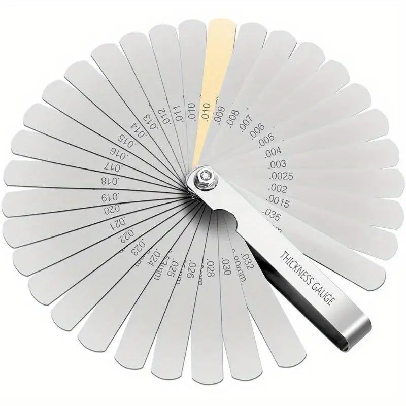 32-Blade Feeler Gauge 0.04–0.88mm Stainless Steel Gap Tool Feeler Gauge Set Babs Silver