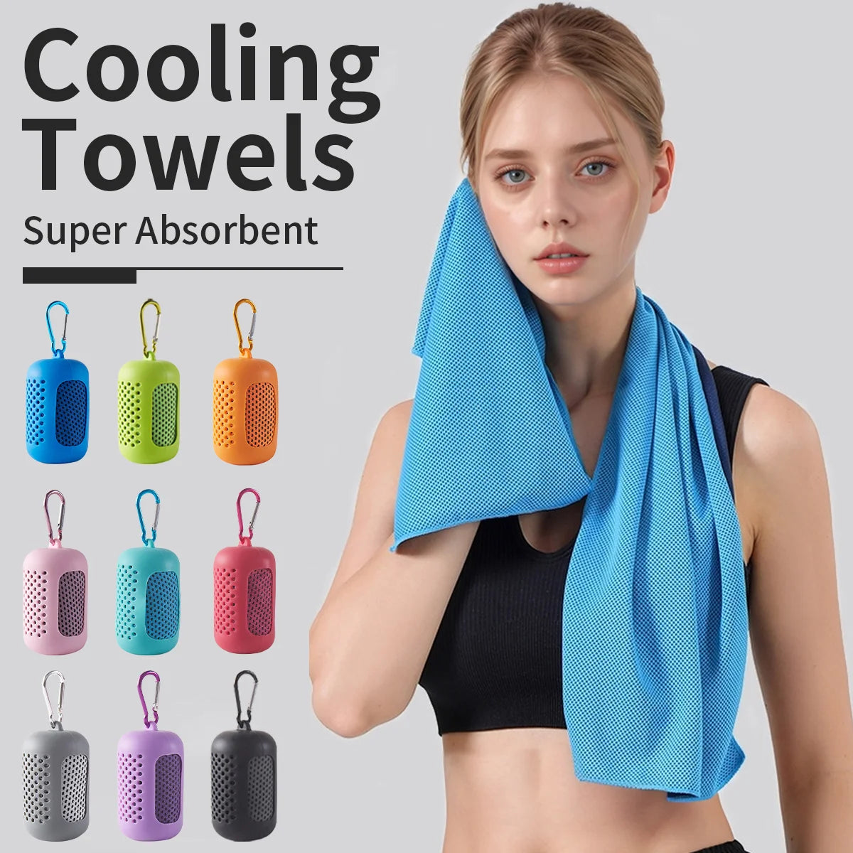Cooling Towel & Silicone Bag – Fast Drying Sports Beach Towel Cooling Sports Towel Babs