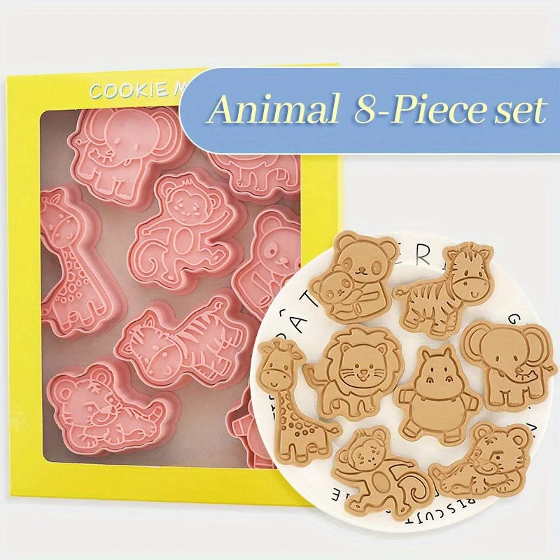 8-Piece Jungle Safari Animal Cookie Cutter Set | Baking Molds Cookie Cutter Set Babs 1set