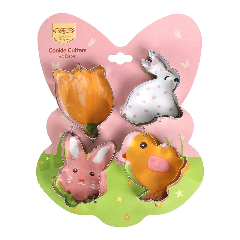 Easter Cookie Cutter Set – Bunny, Egg, Carrot & Butterfly Cookie Cutter Set Babs 4pcs C