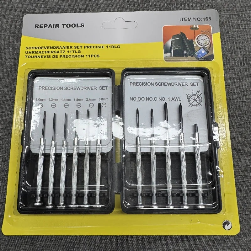 11-Piece Precision Screwdriver Set – Watch, Eyeglass & Electronics Precision Screwdriver Set Babs MULTI