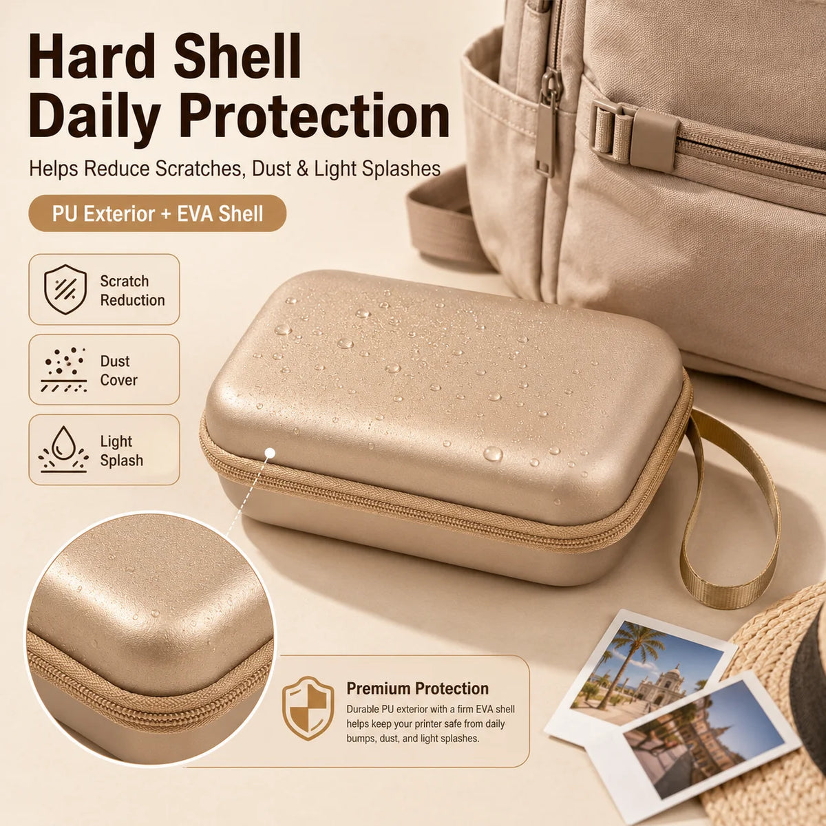 Hard EVA Travel Case for Liene Pearl N200 Pro Printer – Gold Printer Travel Case Babs