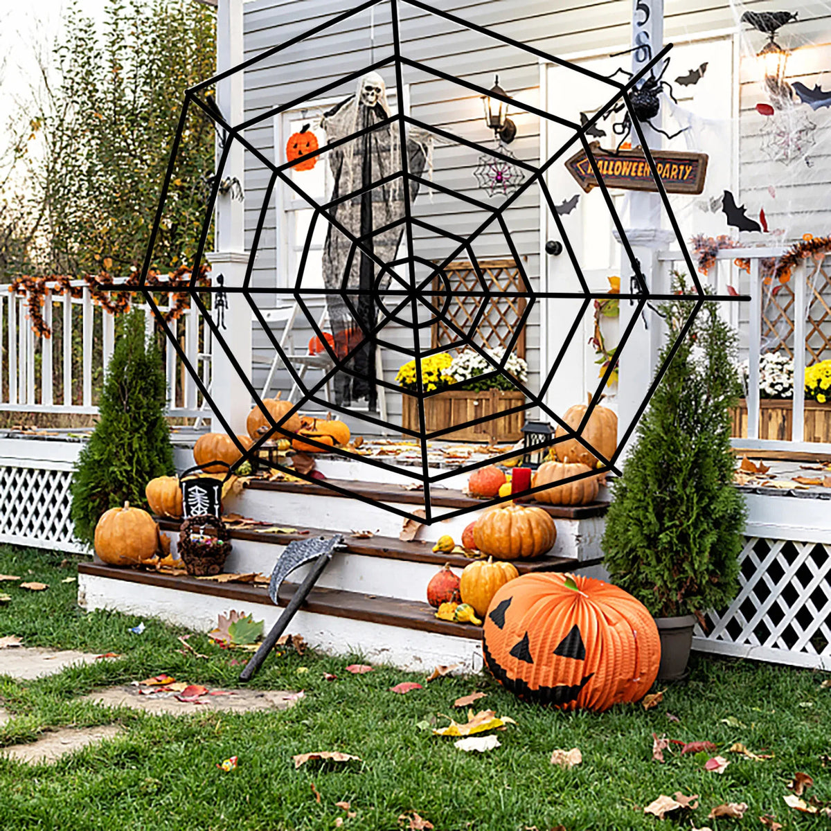 Giant Halloween Spider Web Cobweb Decoration – Indoor & Outdoor Halloween Decoration Babs
