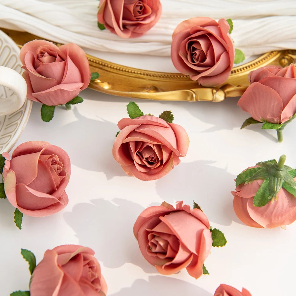 Silk Rose Heads Artificial Flowers for Wedding & Home Décor Artificial Silk Flowers Babs color4 100 pcs