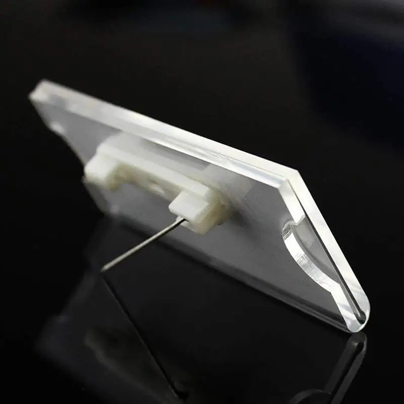 Clear Acrylic Name Badge Holders with Safety Pin – 10/20/30 Pack Name Badge Holder Babs