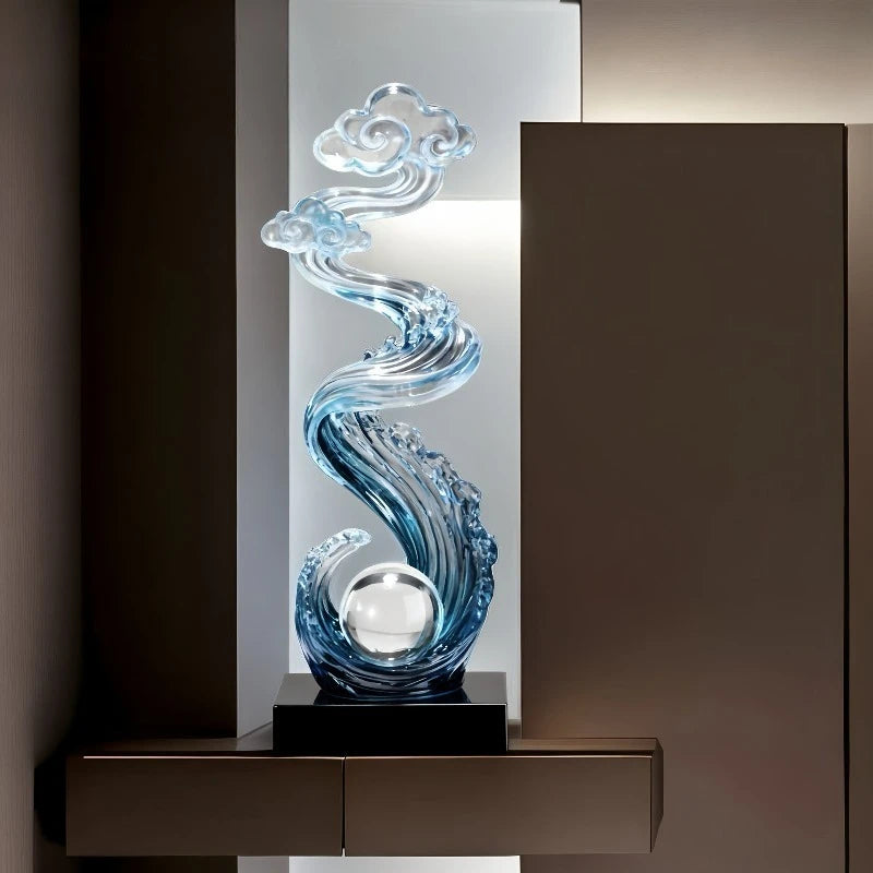 Luxury Transparent Resin Flower Sculpture | Modern Home Décor Resin Art Sculpture Babs
