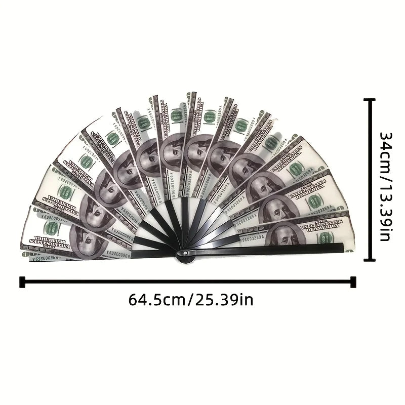Dollar Banknote Folding Fan – Portable Novelty Plastic Fan Novelty Folding Fan Babs
