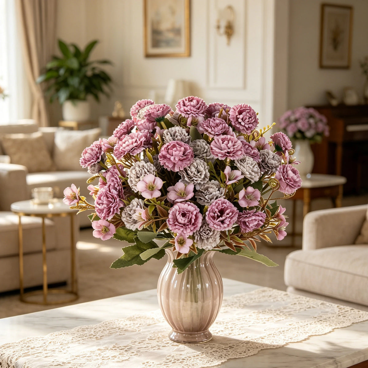 Artificial Silk Carnation Bouquet – Wedding & Home Décor Flowers Artificial Flower Bouquet Babs