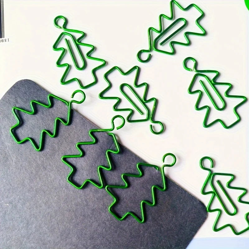 Christmas Tree Paper Clips – Festive Iron Binder Clips Novelty Paper Clips Babs