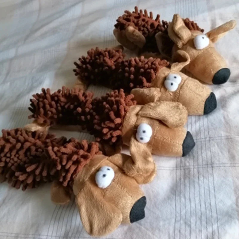 Plush Squeaky Chew Toy for Small Dogs – Fleece Animal Shape Dog Chew Toy Babs
