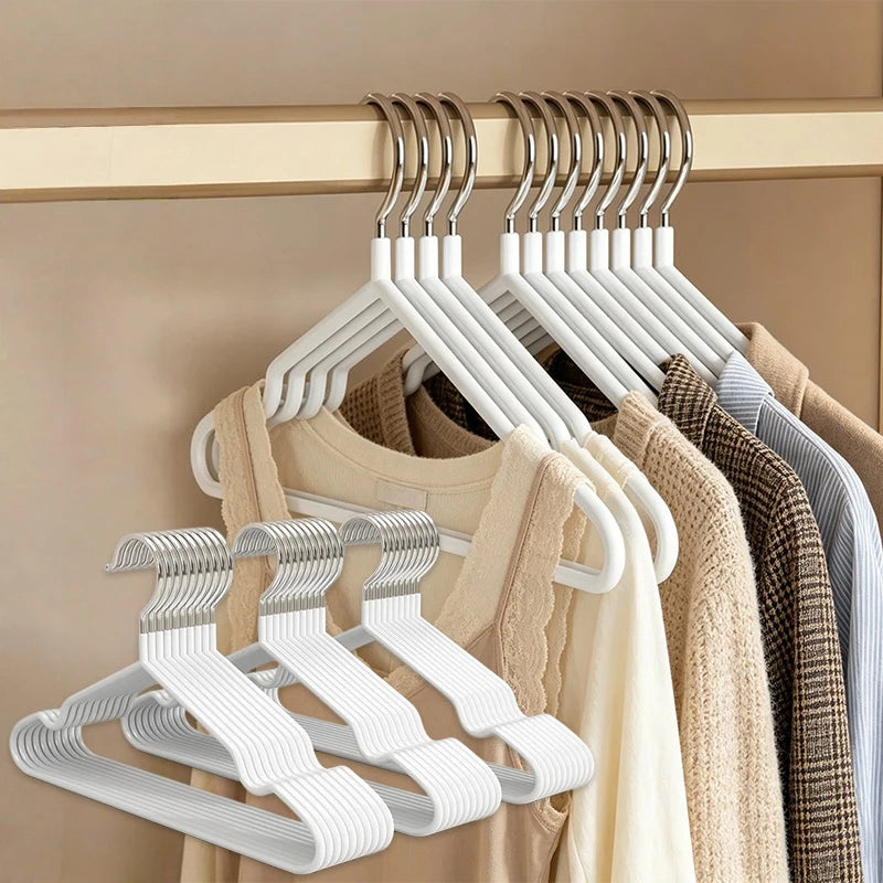 10-Pack Non-Slip Metal Coat Hangers with Round Notches Clothes Hangers Babs