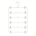 6-Tier Pants & Skirt Hangers with Clips – Closet Space Saver Clothes Hanger Organizer Babs white
