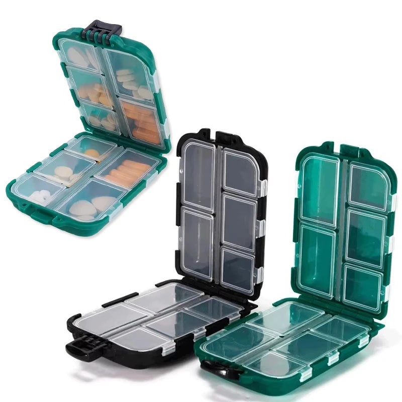 10-Compartment Pill Box – Moisture-Proof Travel Organizer Pill Organizer Babs