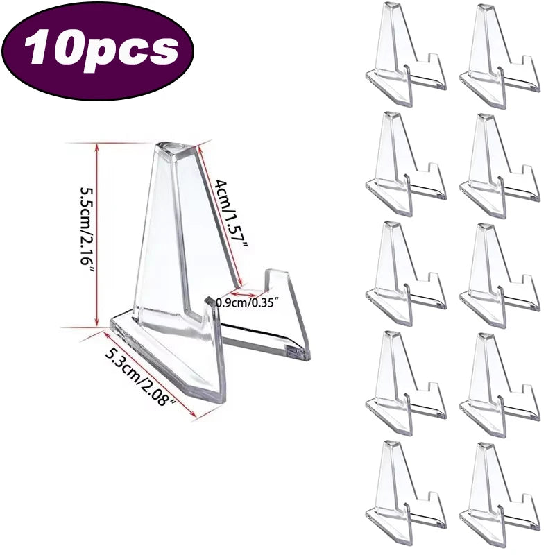 Acrylic Triangle Display Stands for Coins, Cards & Photos Acrylic Display Stand Babs 10pcs