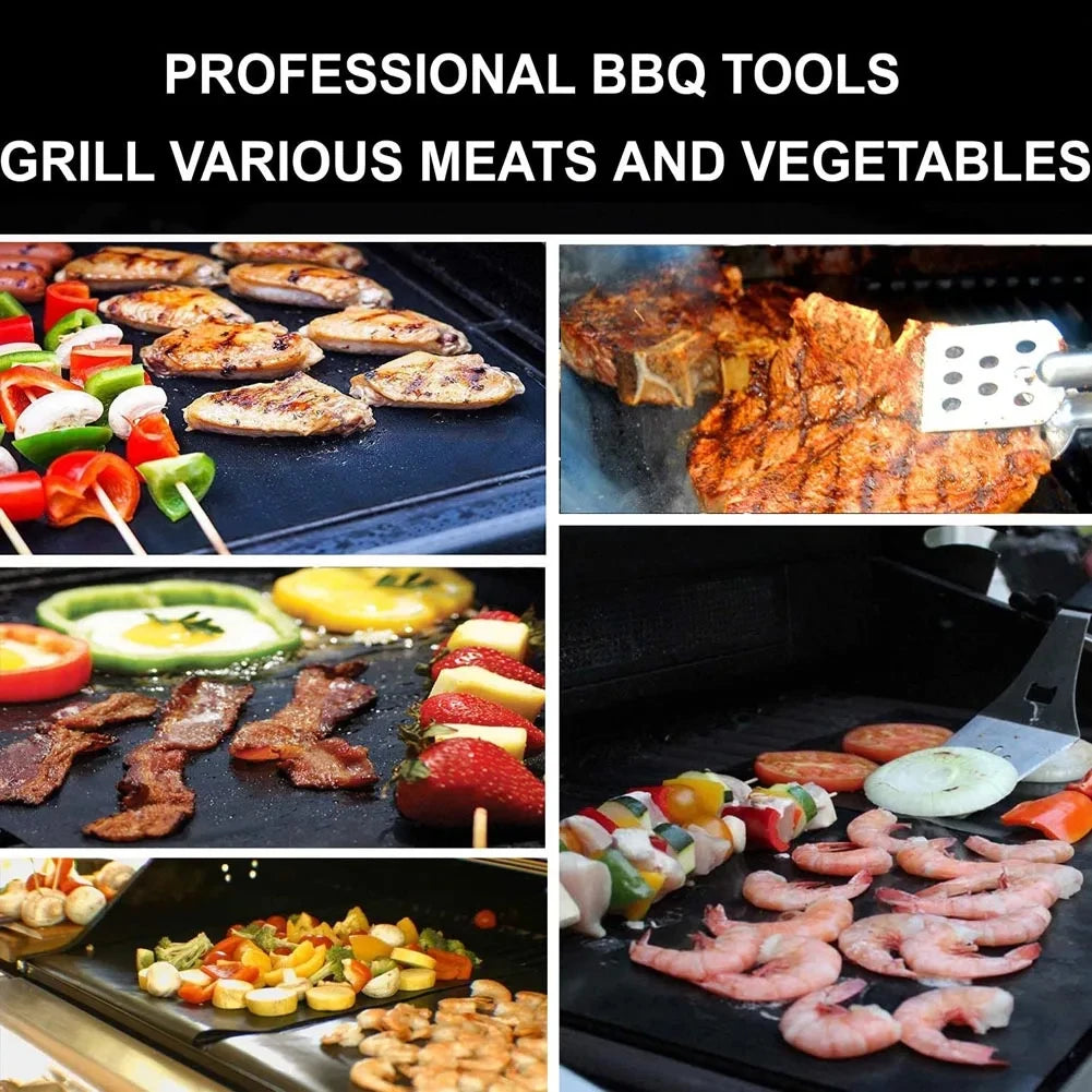 Non-Stick BBQ Grill Mat 40x33cm – Reusable Heat-Resistant Baking Mat BBQ Grill Mat Babs