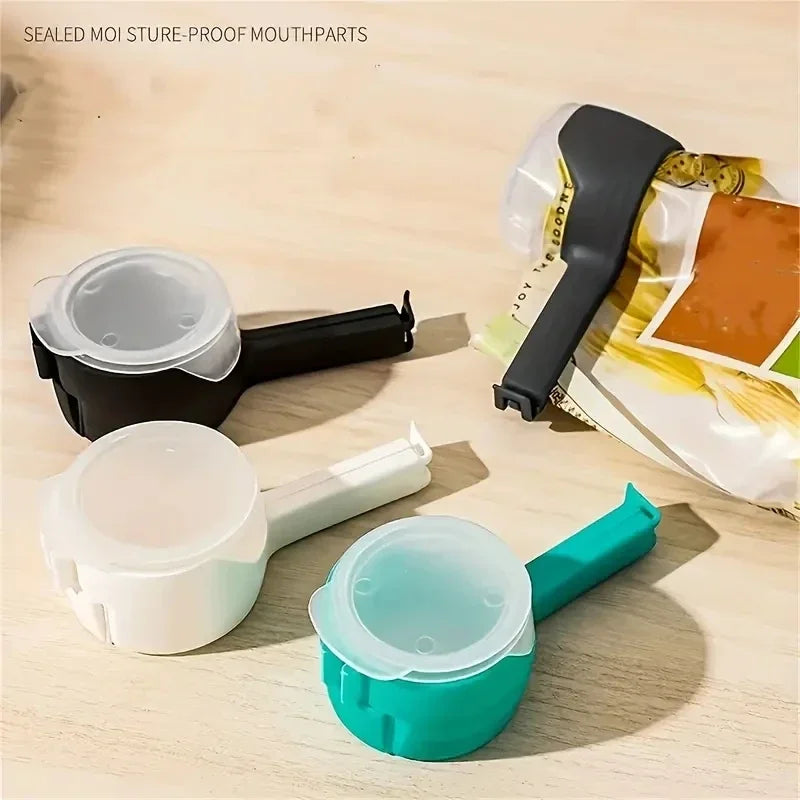 3-Pack Bag Sealing Clips with Pour Spout – Keep Snacks Fresh Food Bag Clip Babs