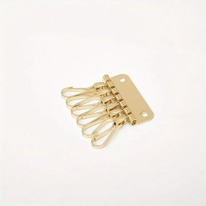 6-Hook Wallet Key Row | Zinc Alloy DIY Keychain Hardware Leather Craft Hardware Babs Golden
