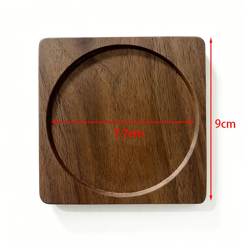 Wooden Coasters for Drinks – Eco-Friendly Wood Cup Coaster Set Wood Drink Coasters Babs 5-Walnut