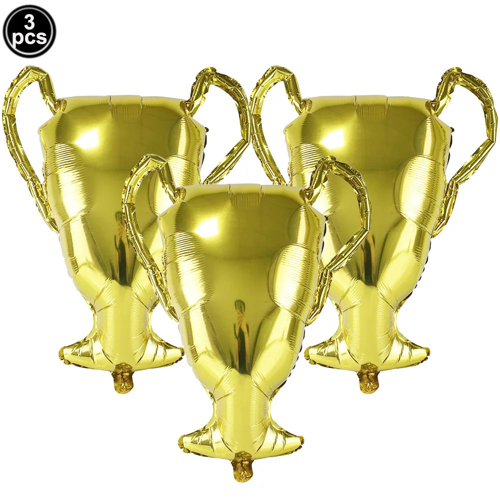 Gold Champion Trophy Foil Balloons – 3-Piece Party Set Foil Party Balloons Babs Ruby As pictures show