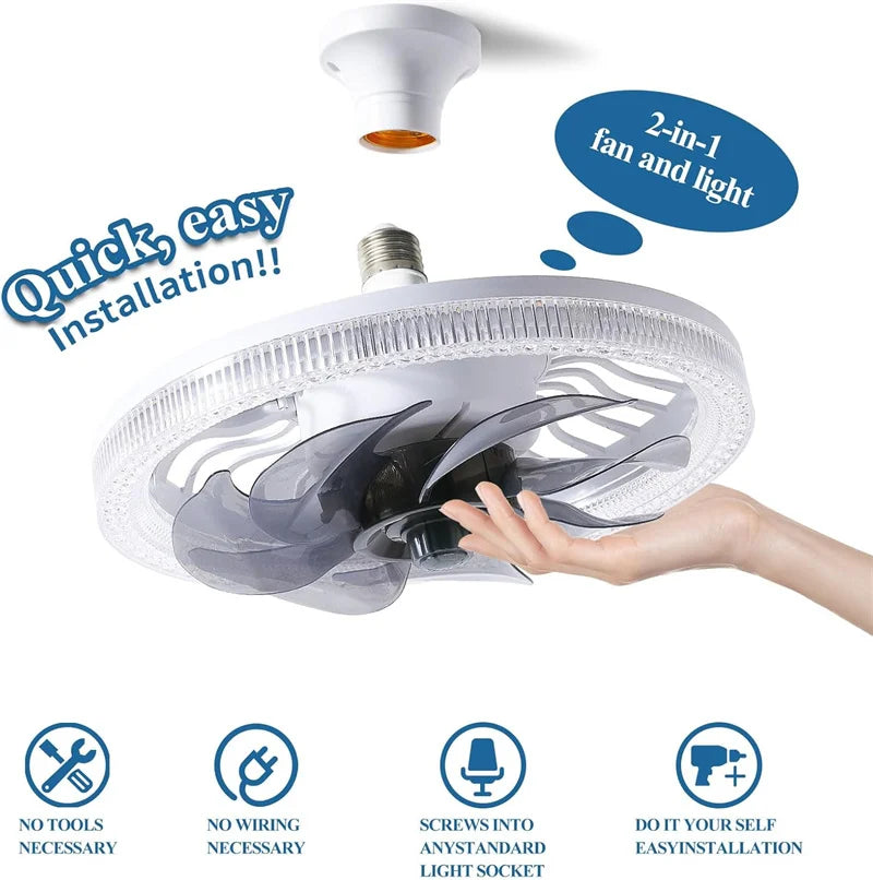 Modern Low Profile Ceiling Fan with Light & Remote – Dimmable LED Ceiling Fan Babs