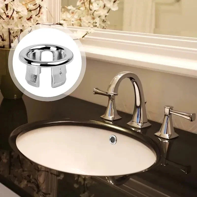 4PCS Chrome Sink Overflow Cover Rings – Basin Drain Caps Sink Overflow Cover Babs