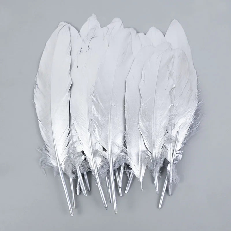 Gold Dipped Goose Feathers – Wedding & DIY Décor (10/20 Pcs) Decorative Craft Feathers Babs B 20pcs