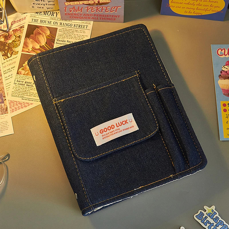 Denim Notebook Journal Diary – Y2K Retro Style with Pocket Denim Journal Notebook Babs A1