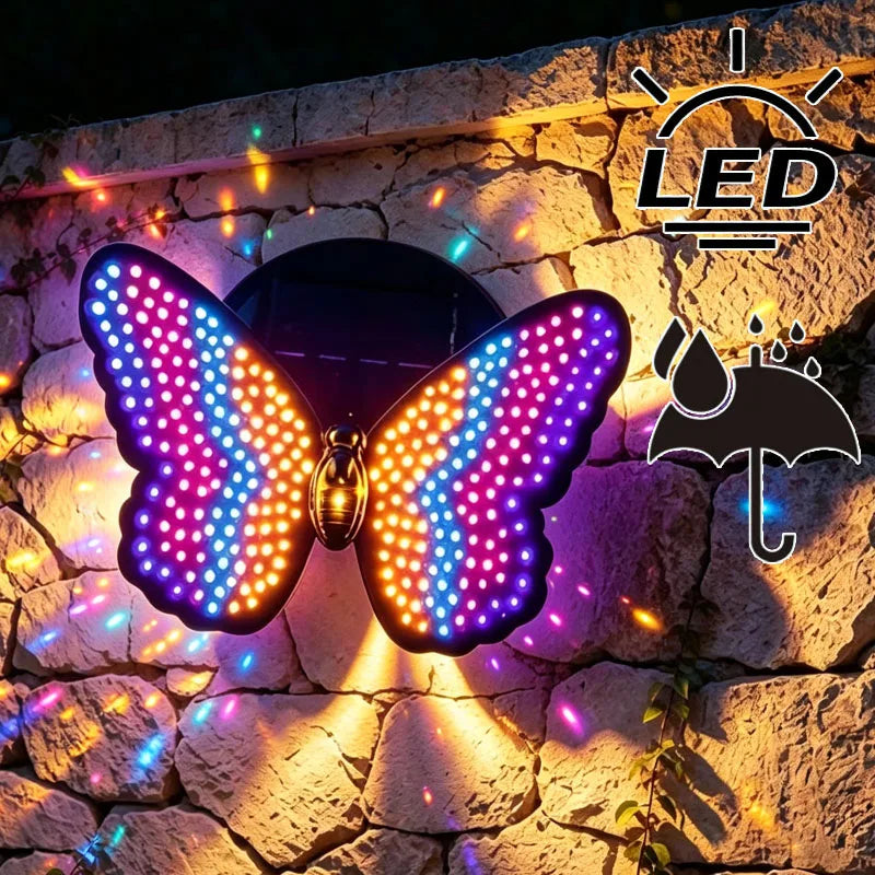 Solar Butterfly Wall Light – 7-Color LED Outdoor Garden Decor Solar Garden Light Babs