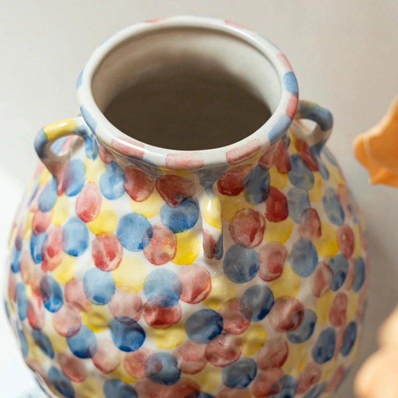 Modern Ceramic Vase – Colorful Decorative Tabletop Flower Bottle Decorative Ceramic Vase Babs