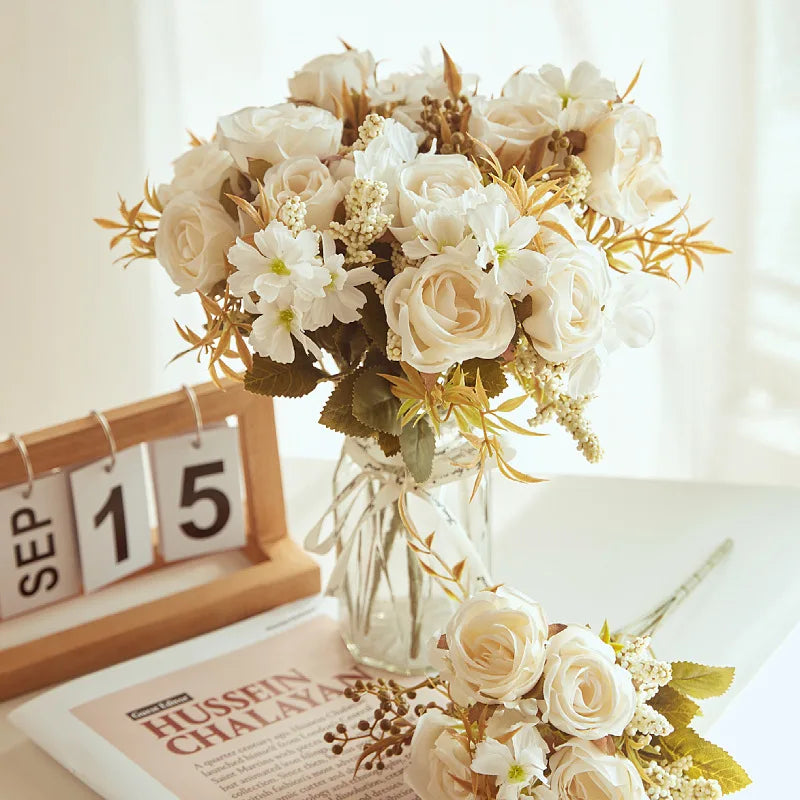 Silk Artificial Rose & Peony Bouquet | Wedding & Home Decor Artificial Flower Bouquet Babs
