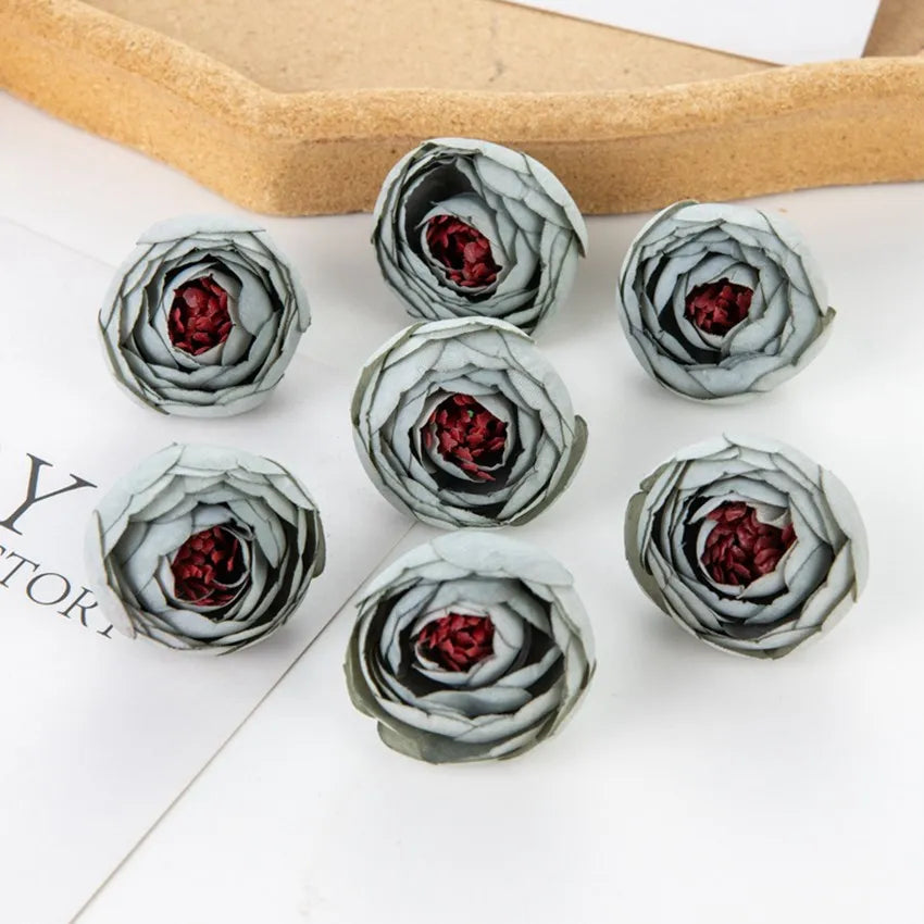 Silk Tea Rose Buds 50/100pc – Artificial Flowers for Weddings Artificial Silk Flowers Babs Blue 100pcs