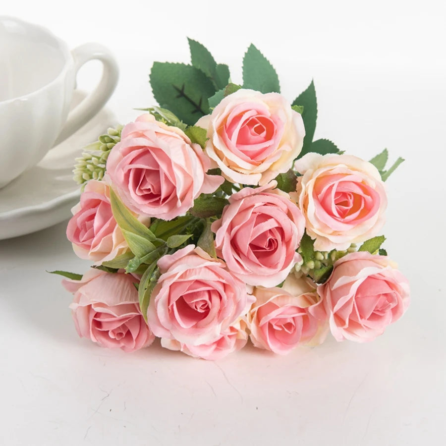 Artificial Silk Roses – Wedding, Home & Party Decoration Artificial Silk Flowers Babs Pink 1pc