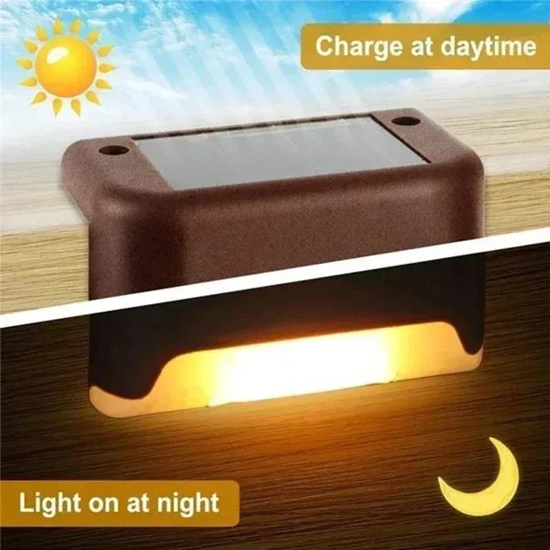 Solar LED Step Lights Outdoor Waterproof Deck & Stair Lamp Solar Step Light Babs
