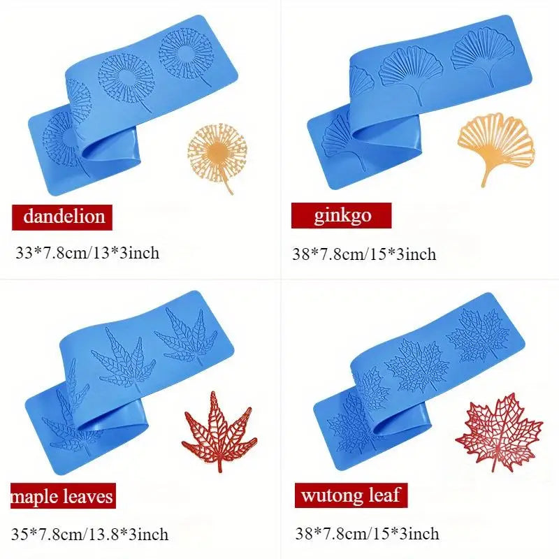 Silicone Fondant Chocolate Mold – Leaf Shapes, 5-Grid Baking Silicone Baking Mold Babs