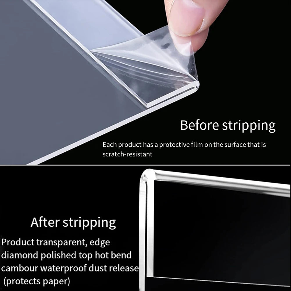 No-Punch Acrylic Wall Frame & Price Tag Display Holder Acrylic Display Frame Babs