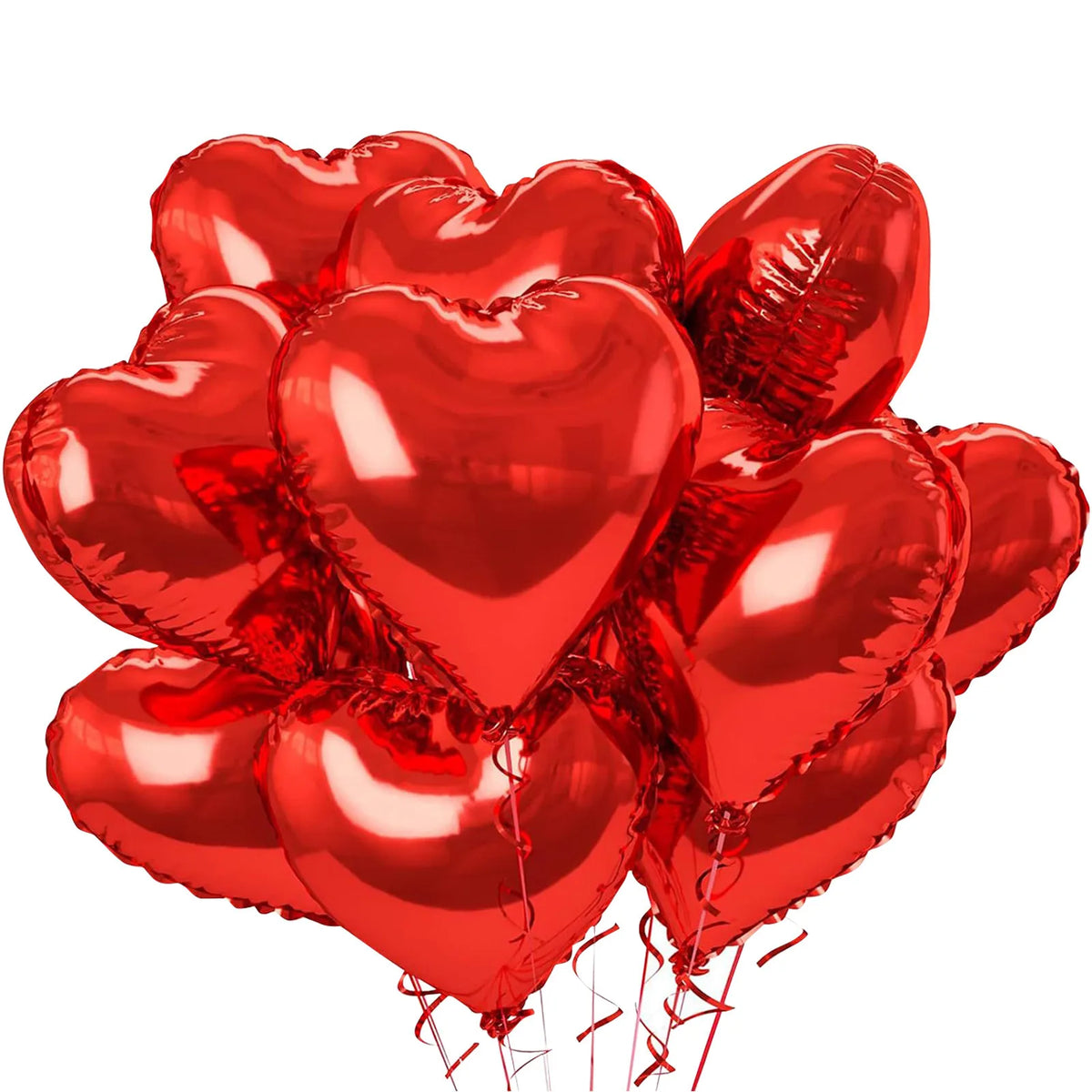 10Pcs 18" Heart Foil Balloons – Wedding & Party Decoration Foil Party Balloons Babs Red